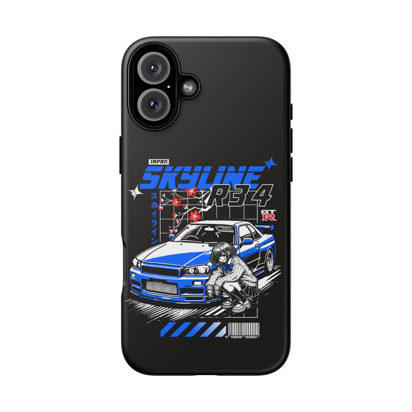 Skyline R34 Tough Case - Retro Car Art iPhone Cover