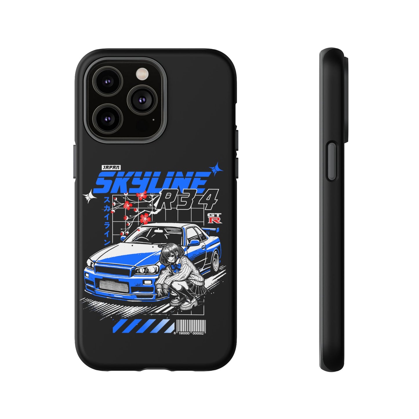 Skyline R34 Tough Case - Retro Car Art iPhone Cover