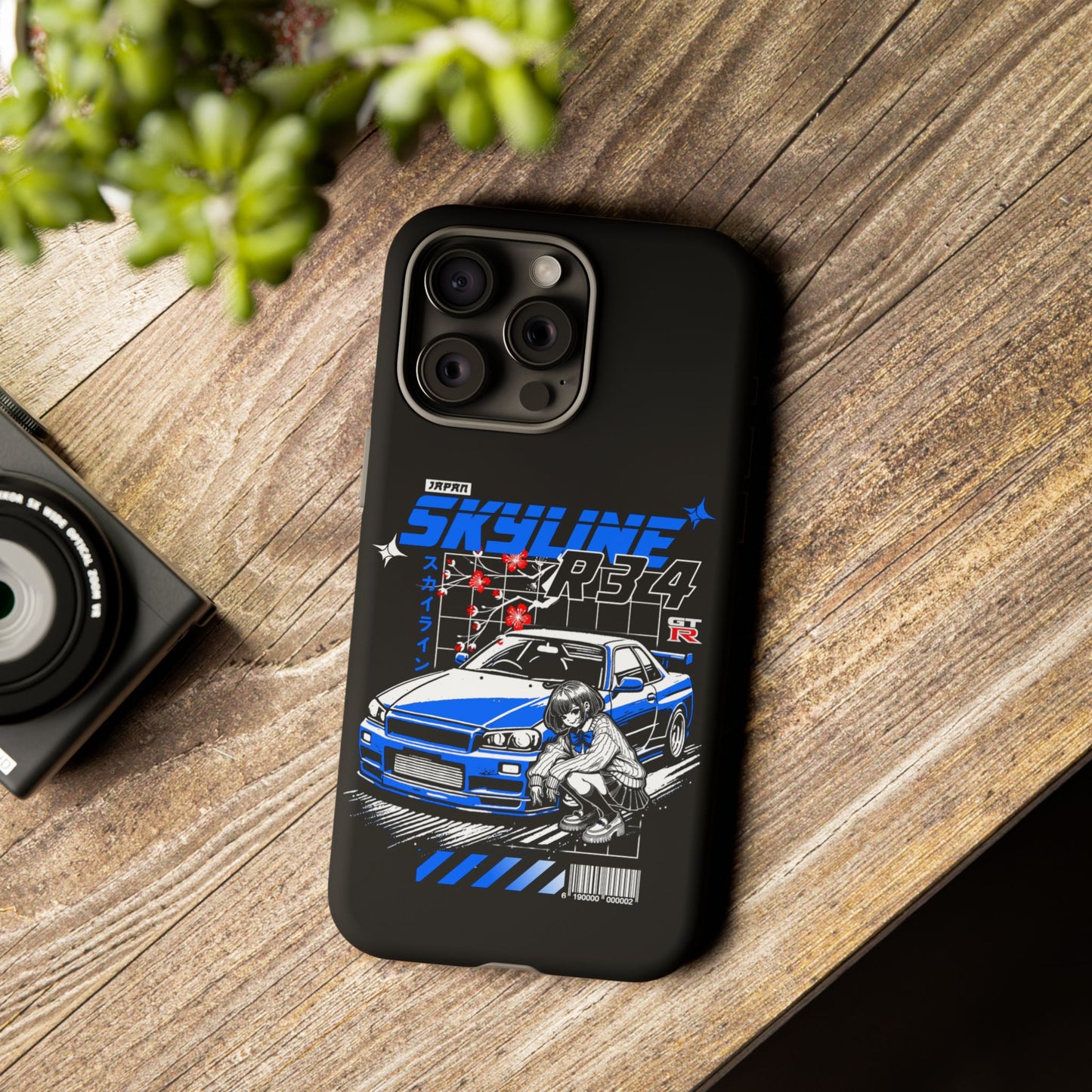 Skyline R34 Tough Case - Retro Car Art iPhone Cover