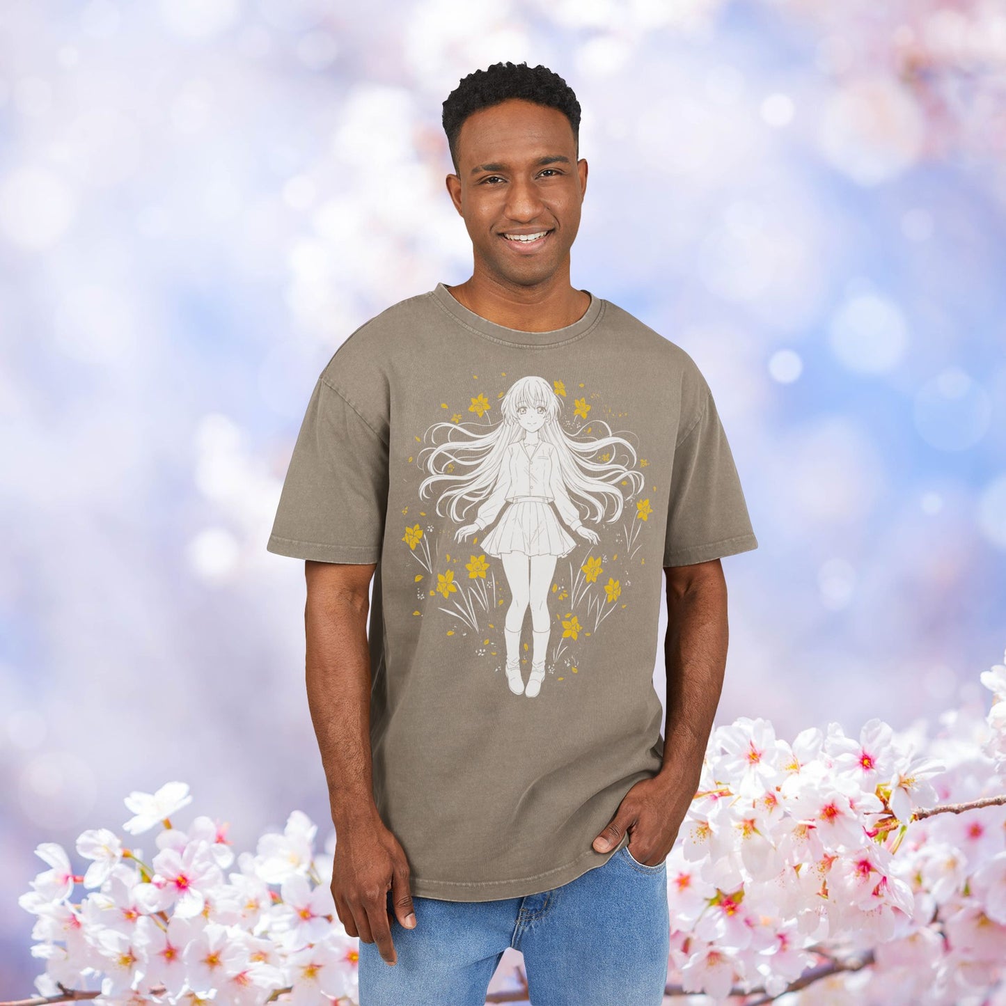 Anime Daffodils Graphic Tee Shirt