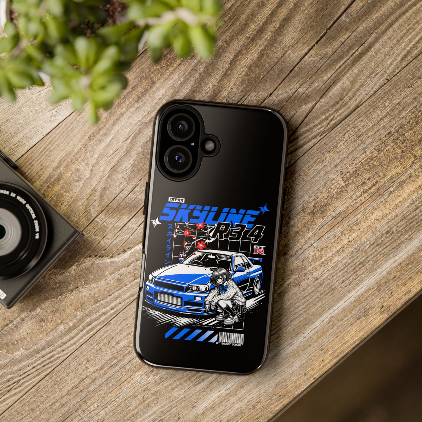 Skyline R34 Tough Case - Retro Car Art iPhone Cover