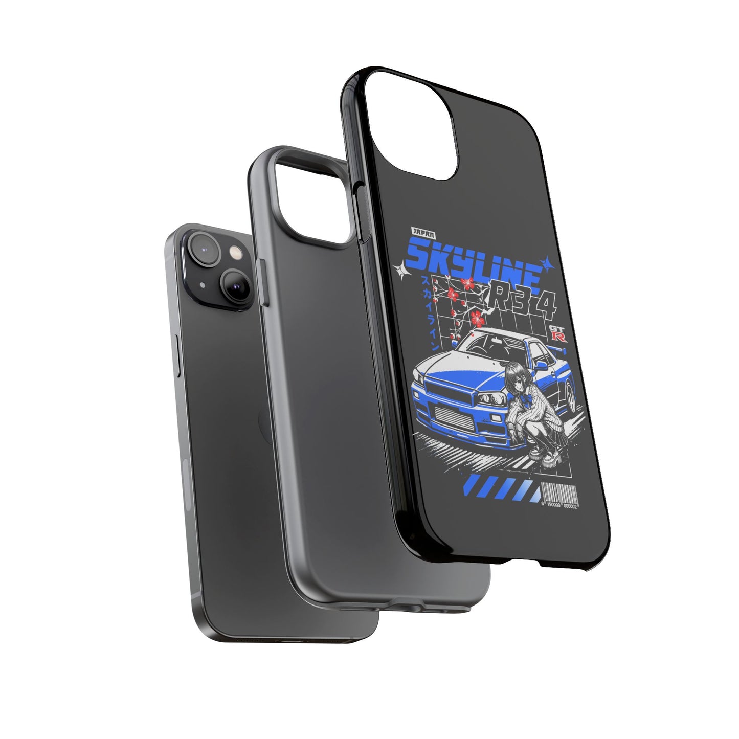 Skyline R34 Tough Case - Retro Car Art iPhone Cover