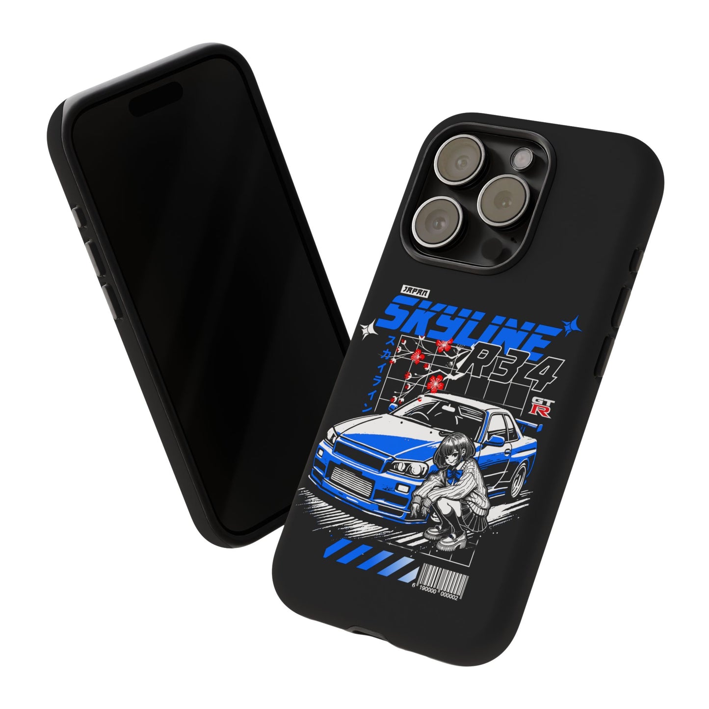 Skyline R34 Tough Case - Retro Car Art iPhone Cover