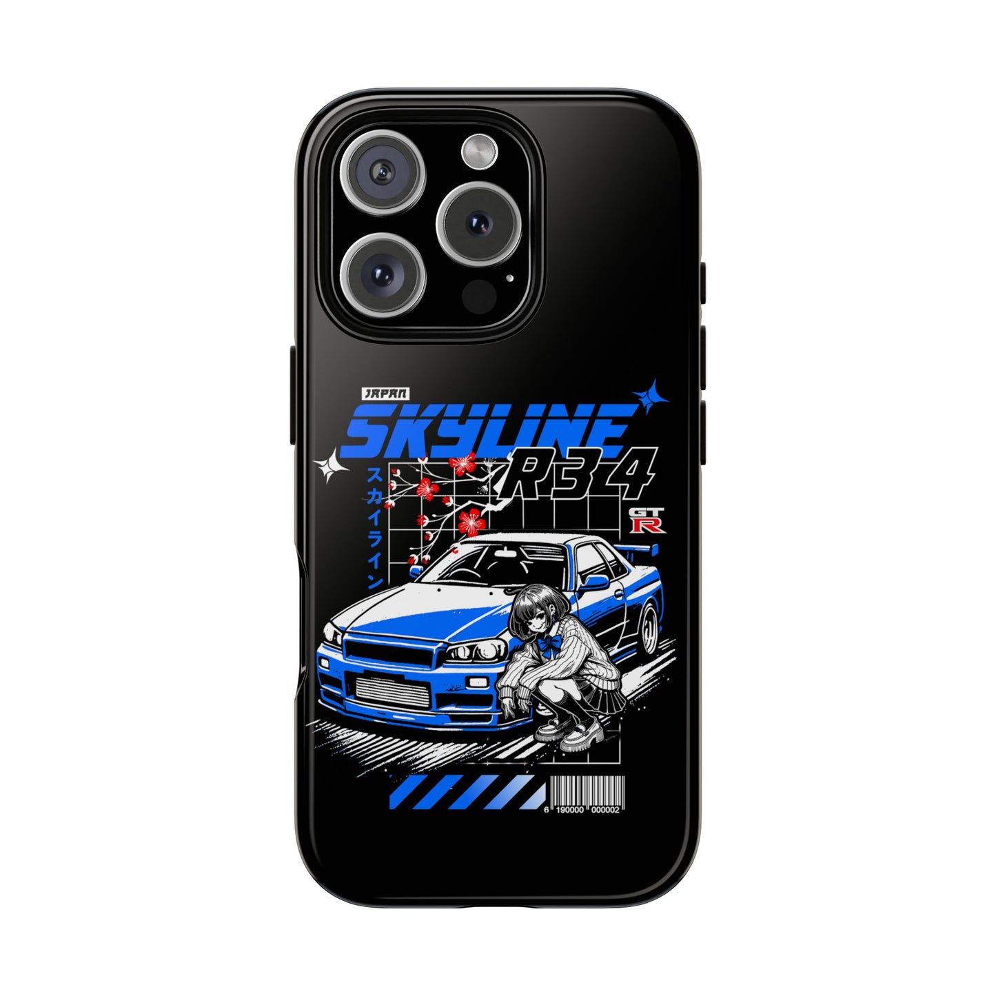 Skyline R34 Tough Case - Retro Car Art iPhone Cover