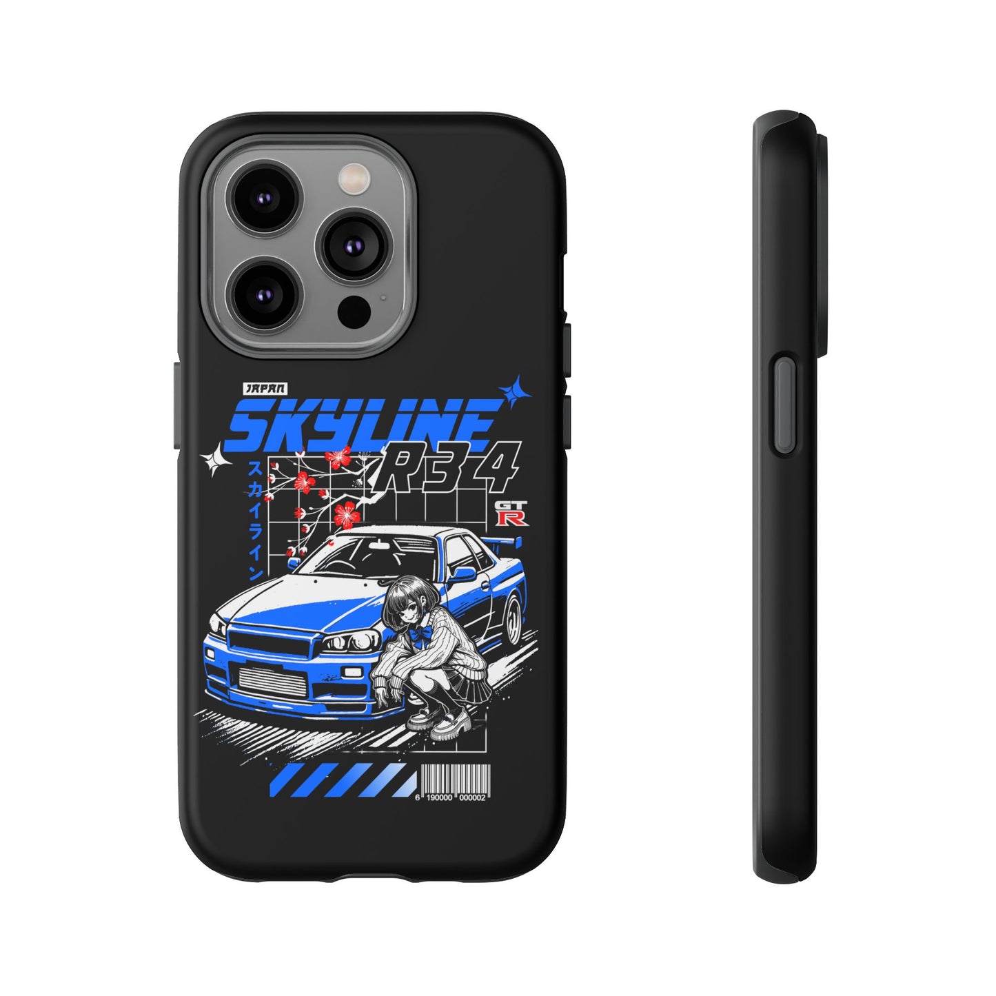 Skyline R34 Tough Case - Retro Car Art iPhone Cover