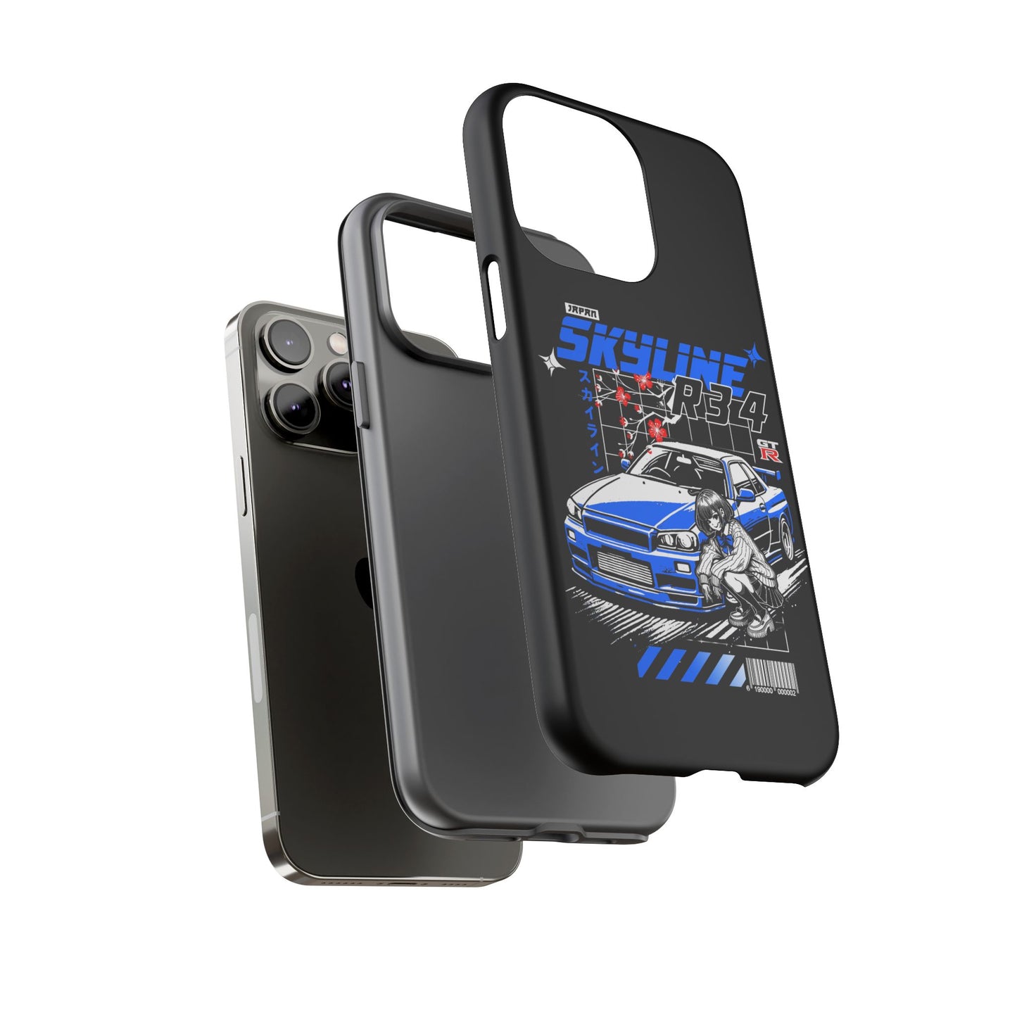 Skyline R34 Tough Case - Retro Car Art iPhone Cover