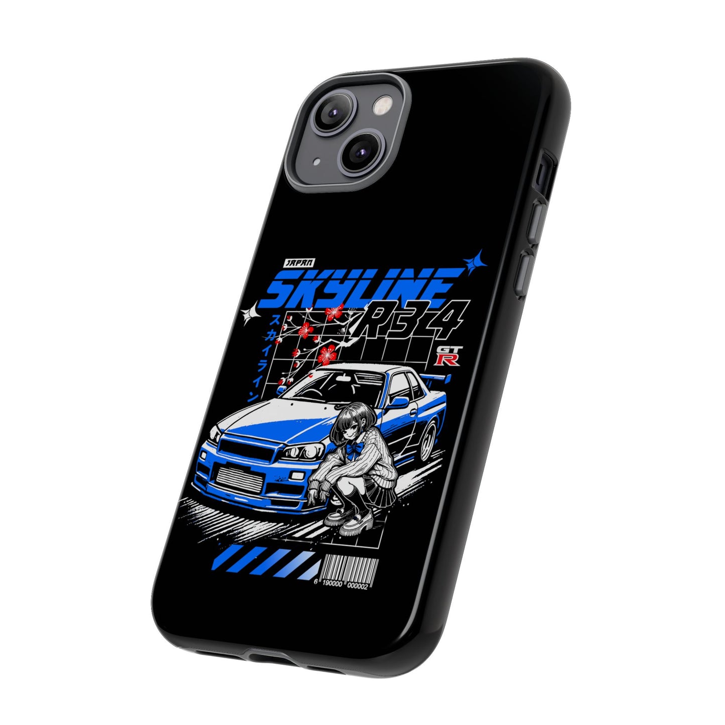 Skyline R34 Tough Case - Retro Car Art iPhone Cover