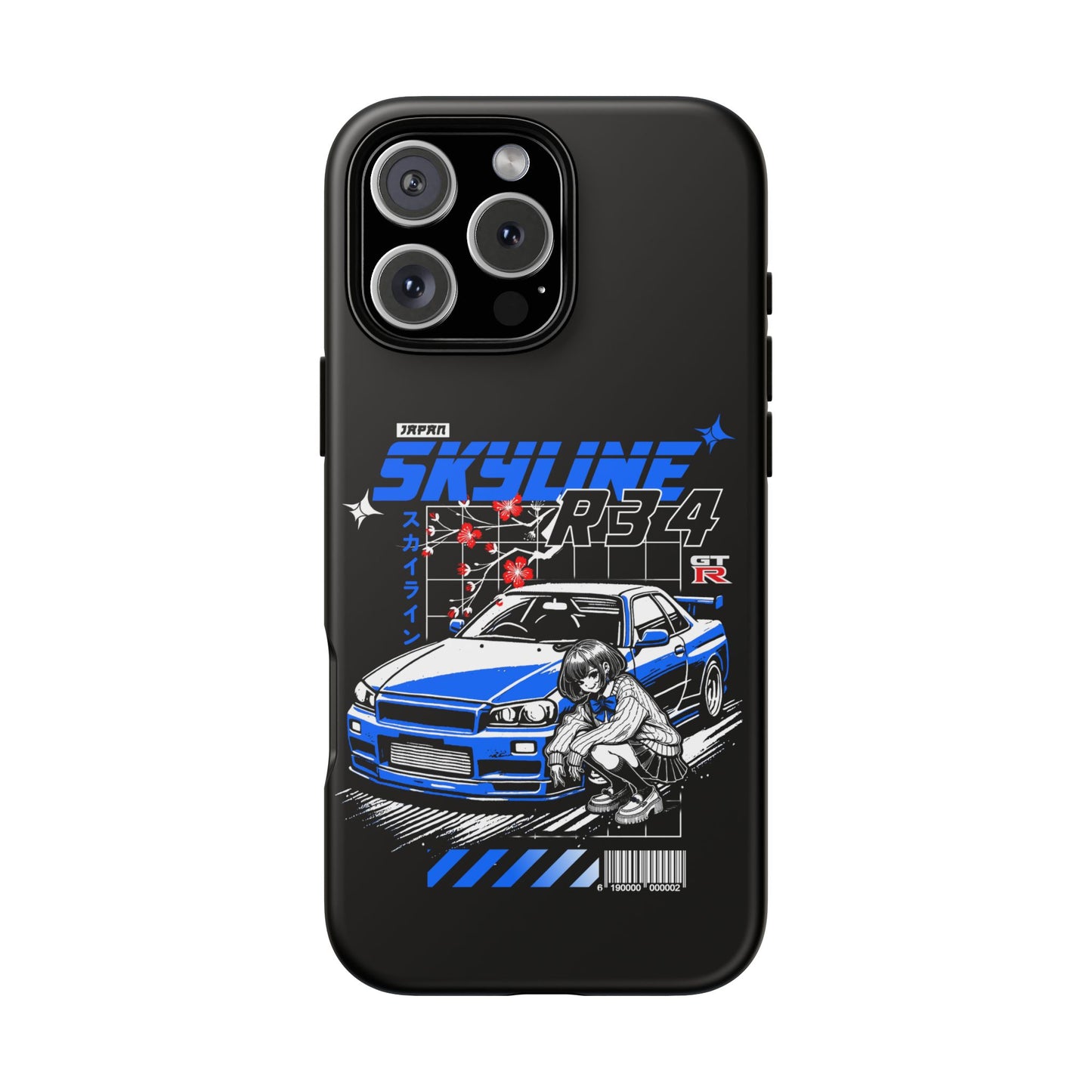 Skyline R34 Tough Case - Retro Car Art iPhone Cover