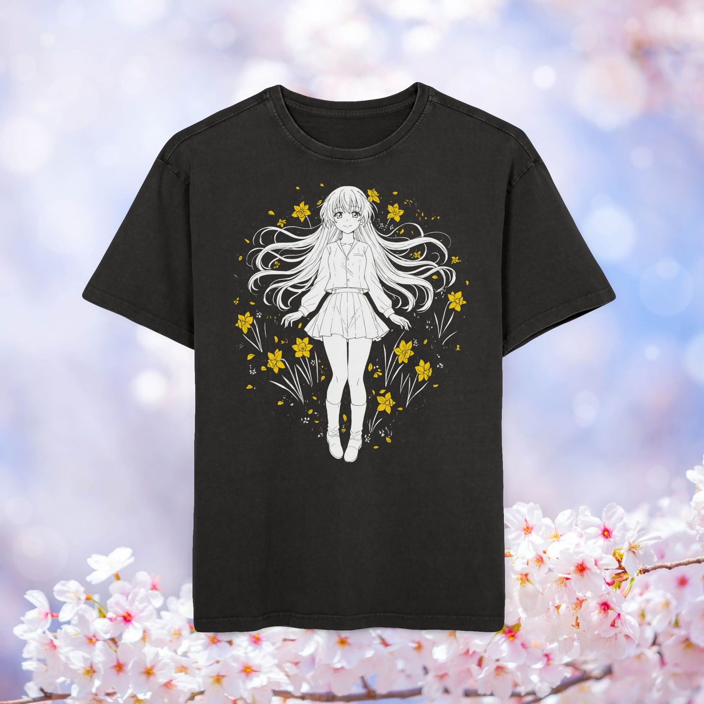 Anime Daffodils Graphic Tee Shirt