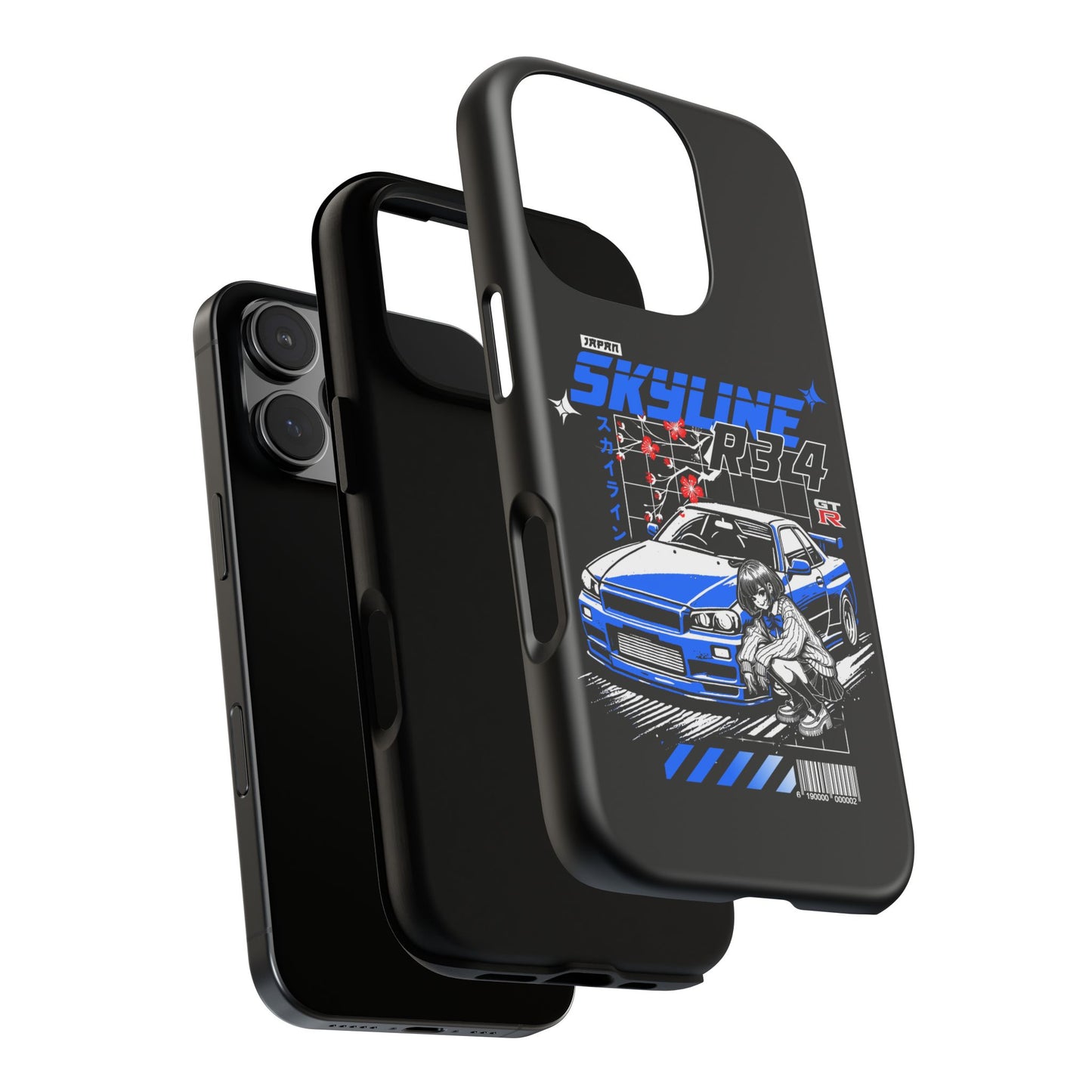 Skyline R34 Tough Case - Retro Car Art iPhone Cover