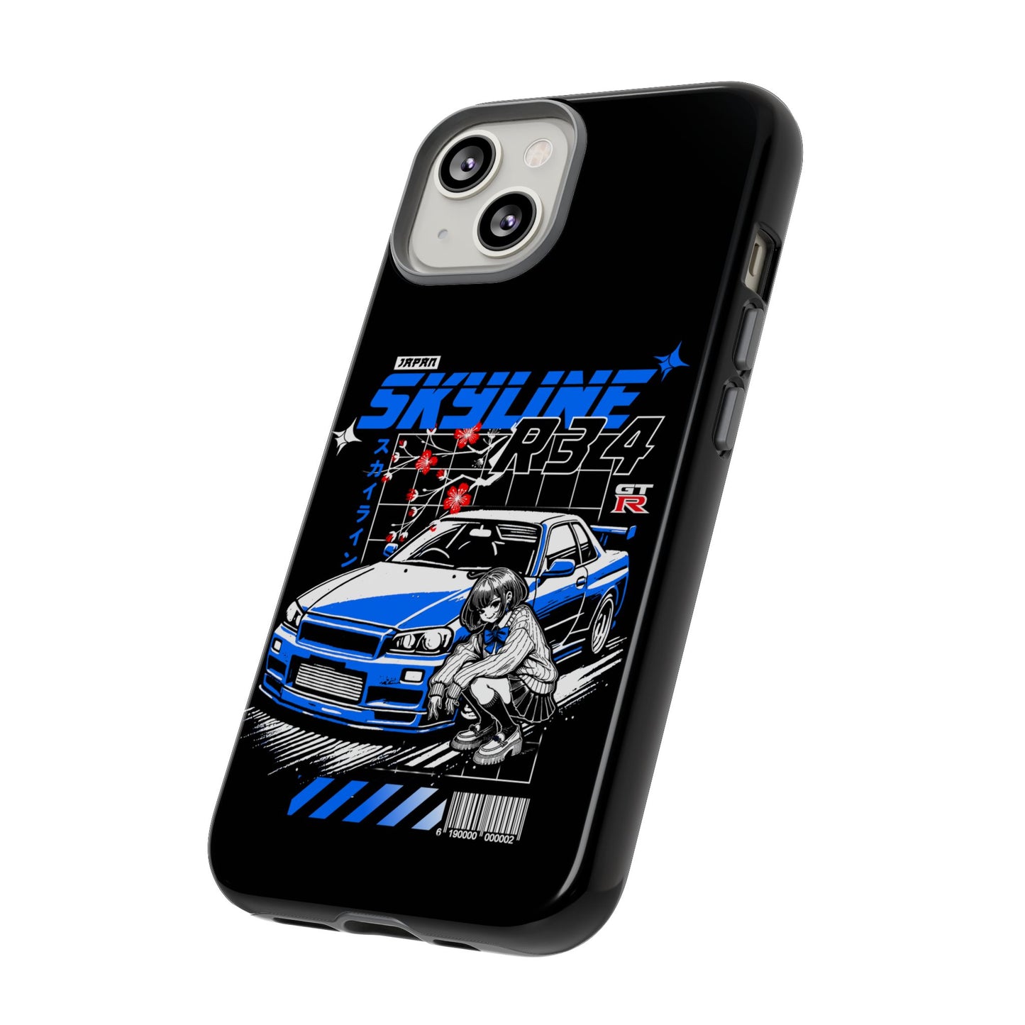 Skyline R34 Tough Case - Retro Car Art iPhone Cover