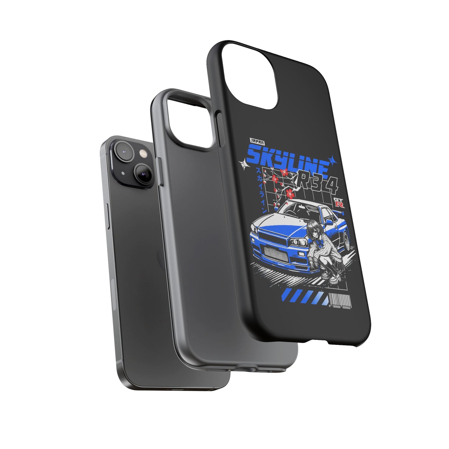 Skyline R34 Tough Case - Retro Car Art iPhone Cover