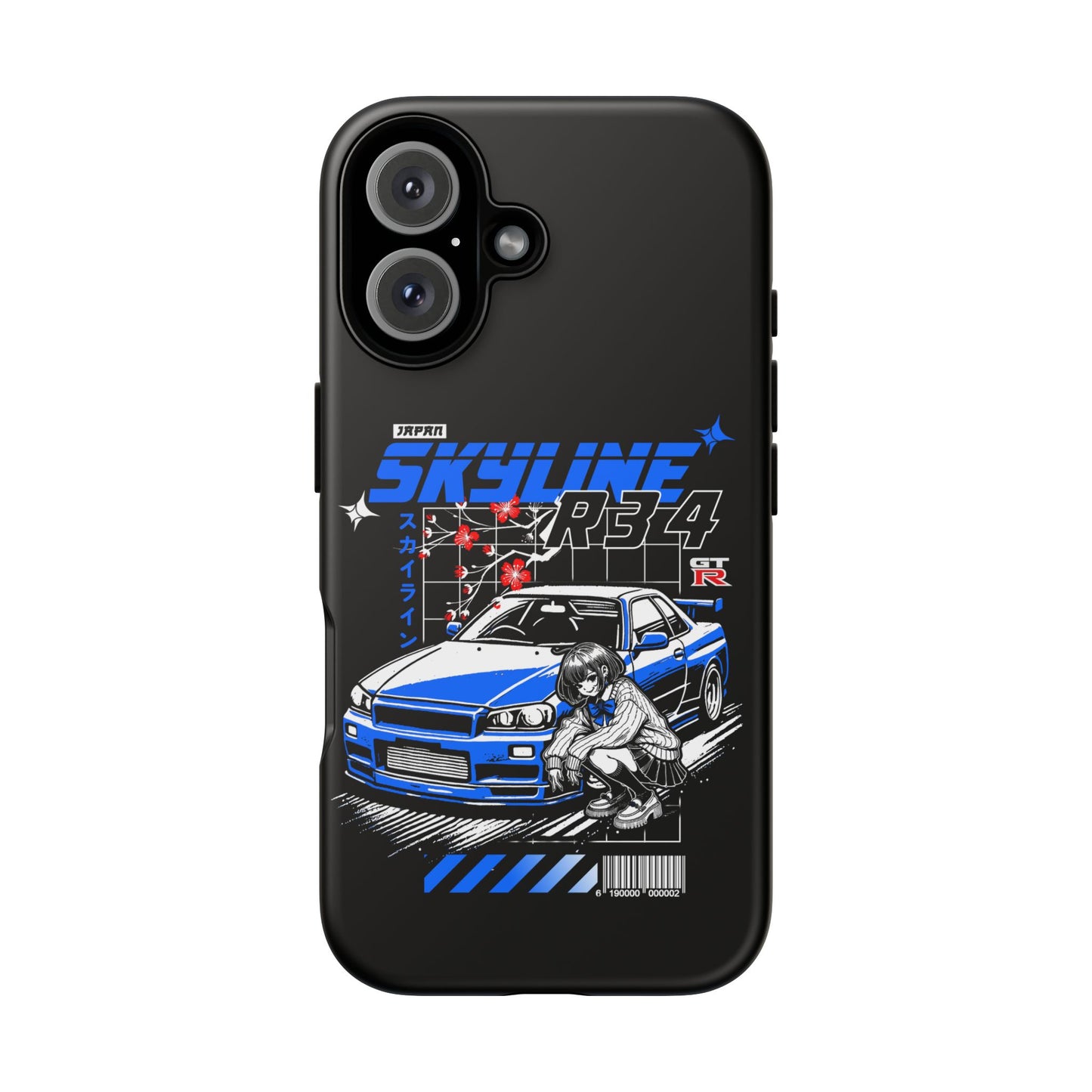 Skyline R34 Tough Case - Retro Car Art iPhone Cover