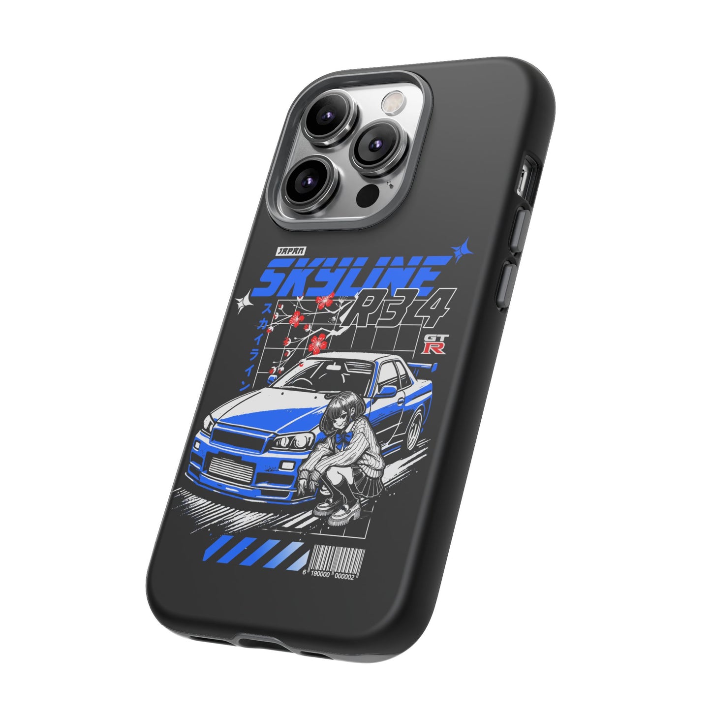 Skyline R34 Tough Case - Retro Car Art iPhone Cover