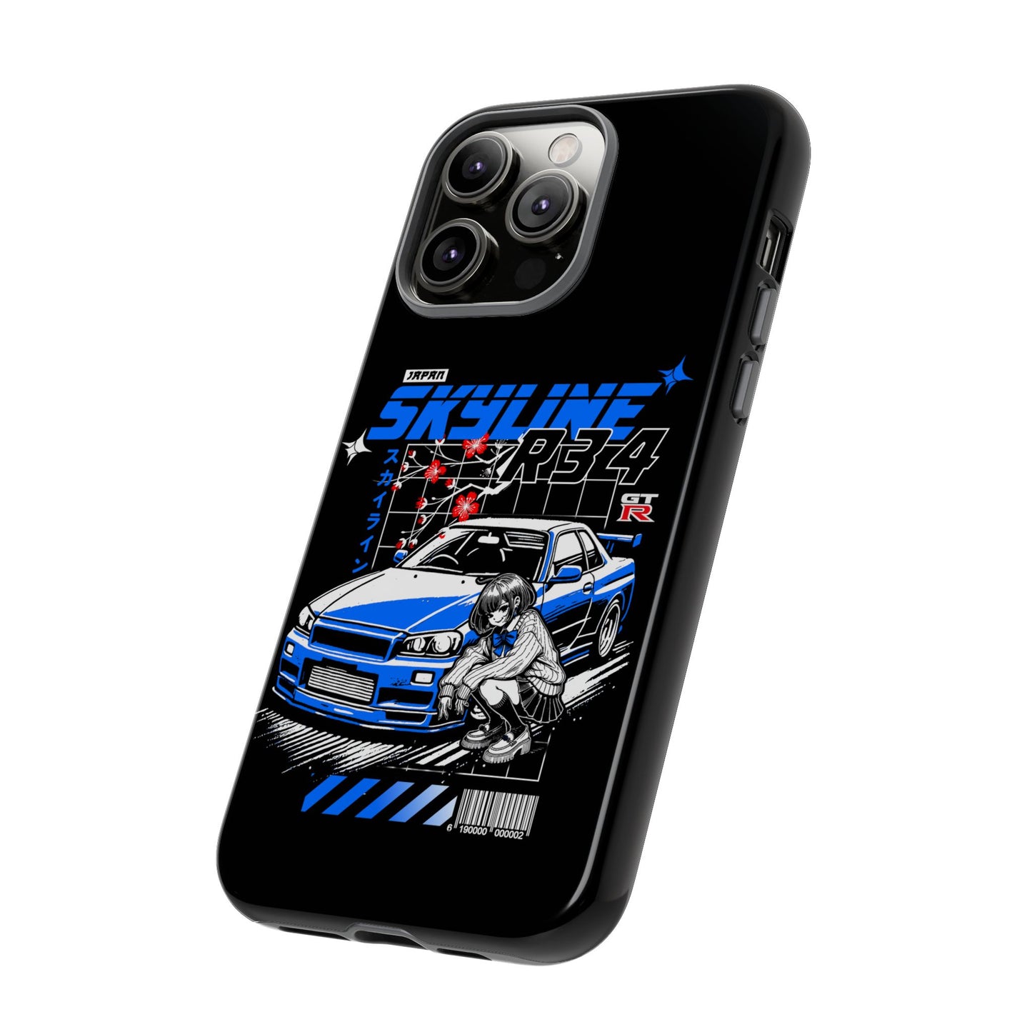 Skyline R34 Tough Case - Retro Car Art iPhone Cover