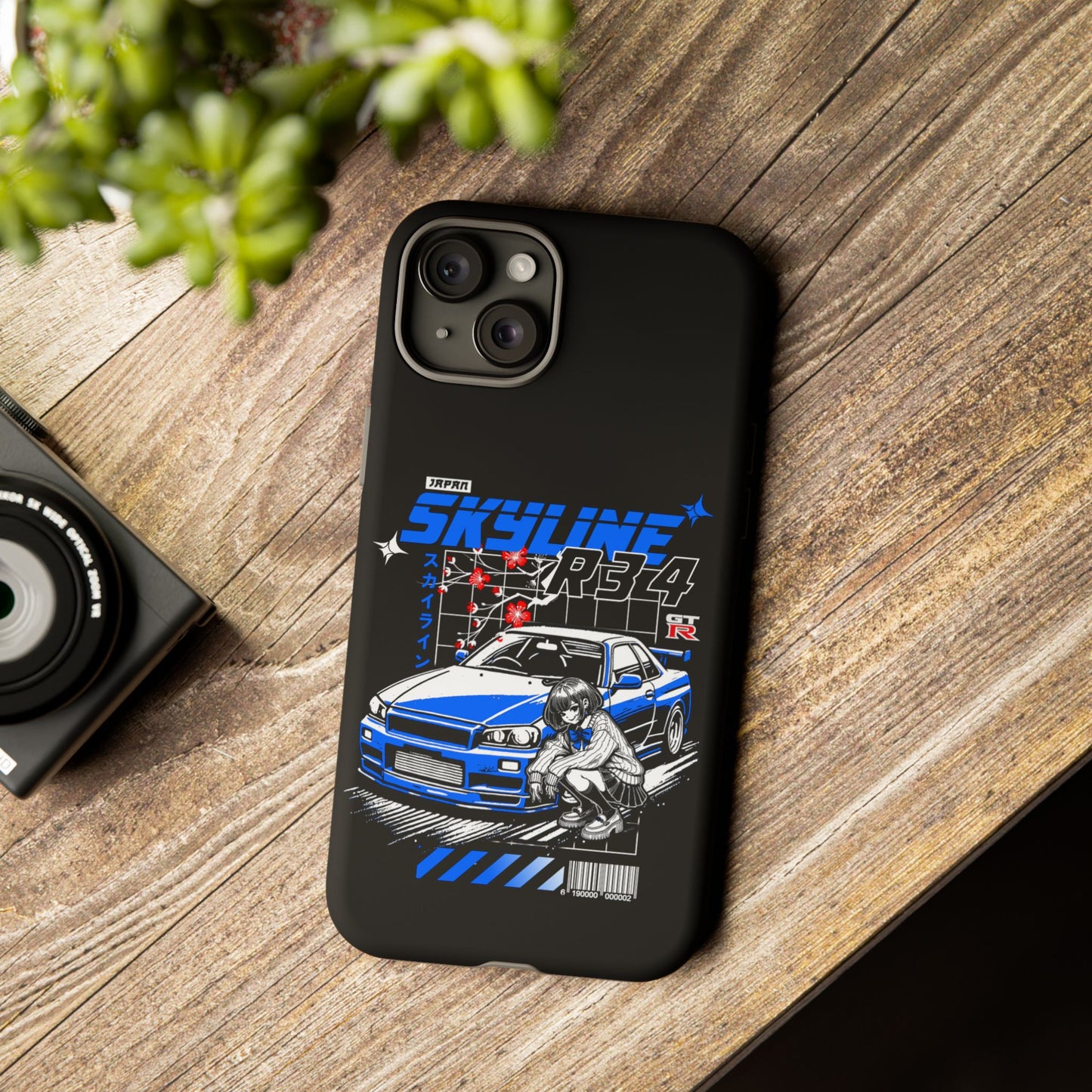 Skyline R34 Tough Case - Retro Car Art iPhone Cover