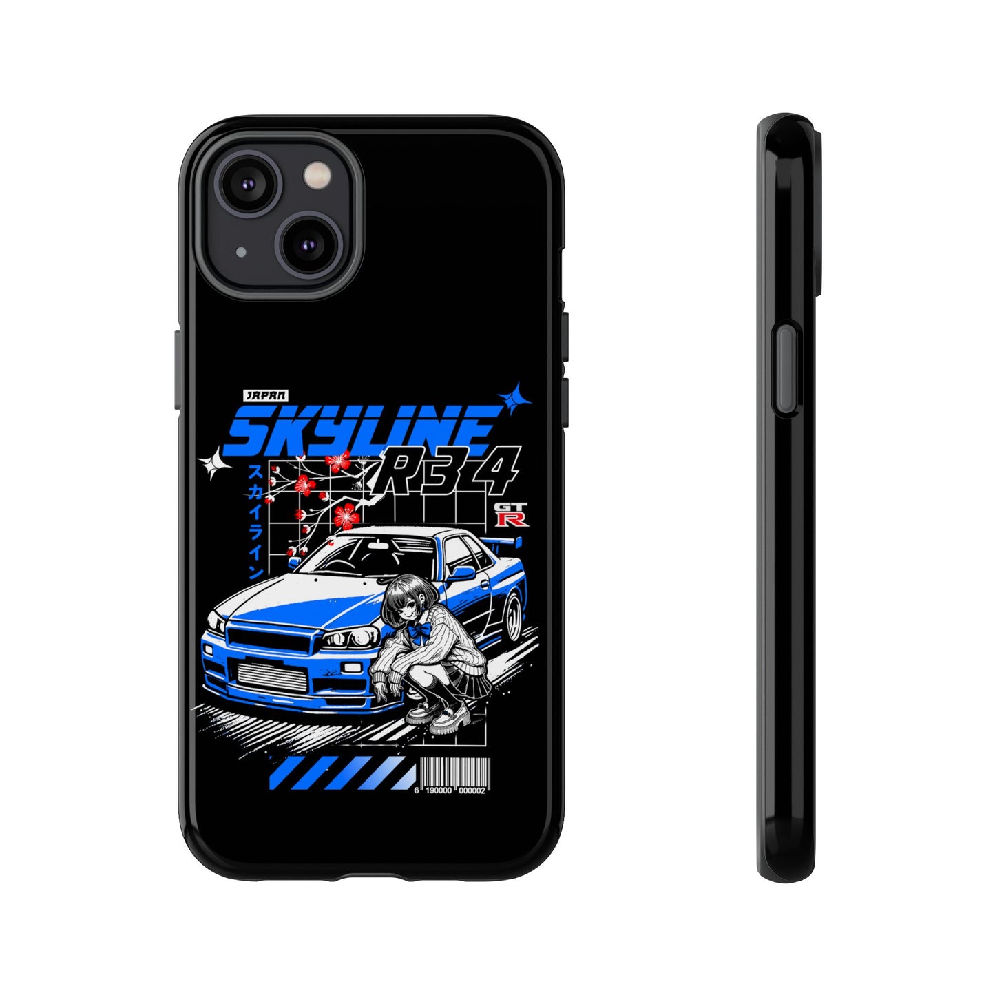 Skyline R34 Tough Case - Retro Car Art iPhone Cover