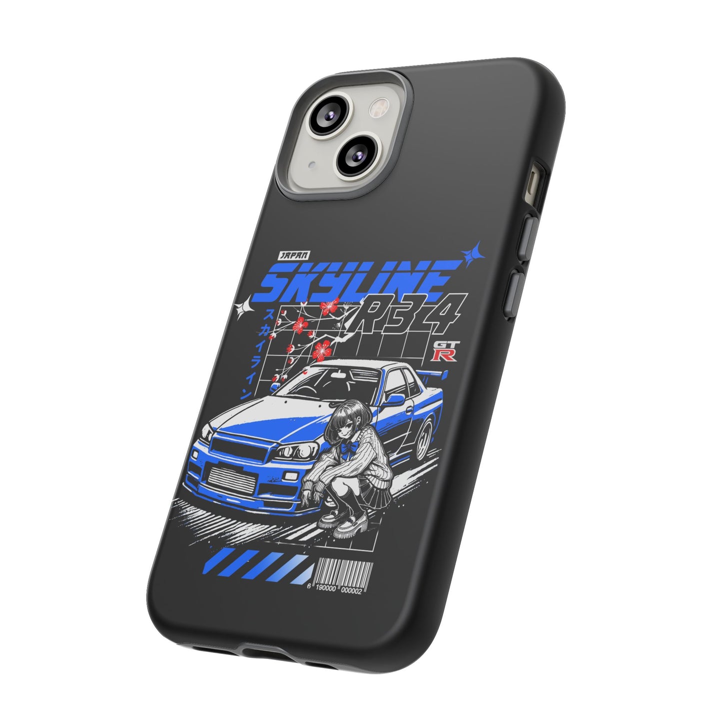 Skyline R34 Tough Case - Retro Car Art iPhone Cover