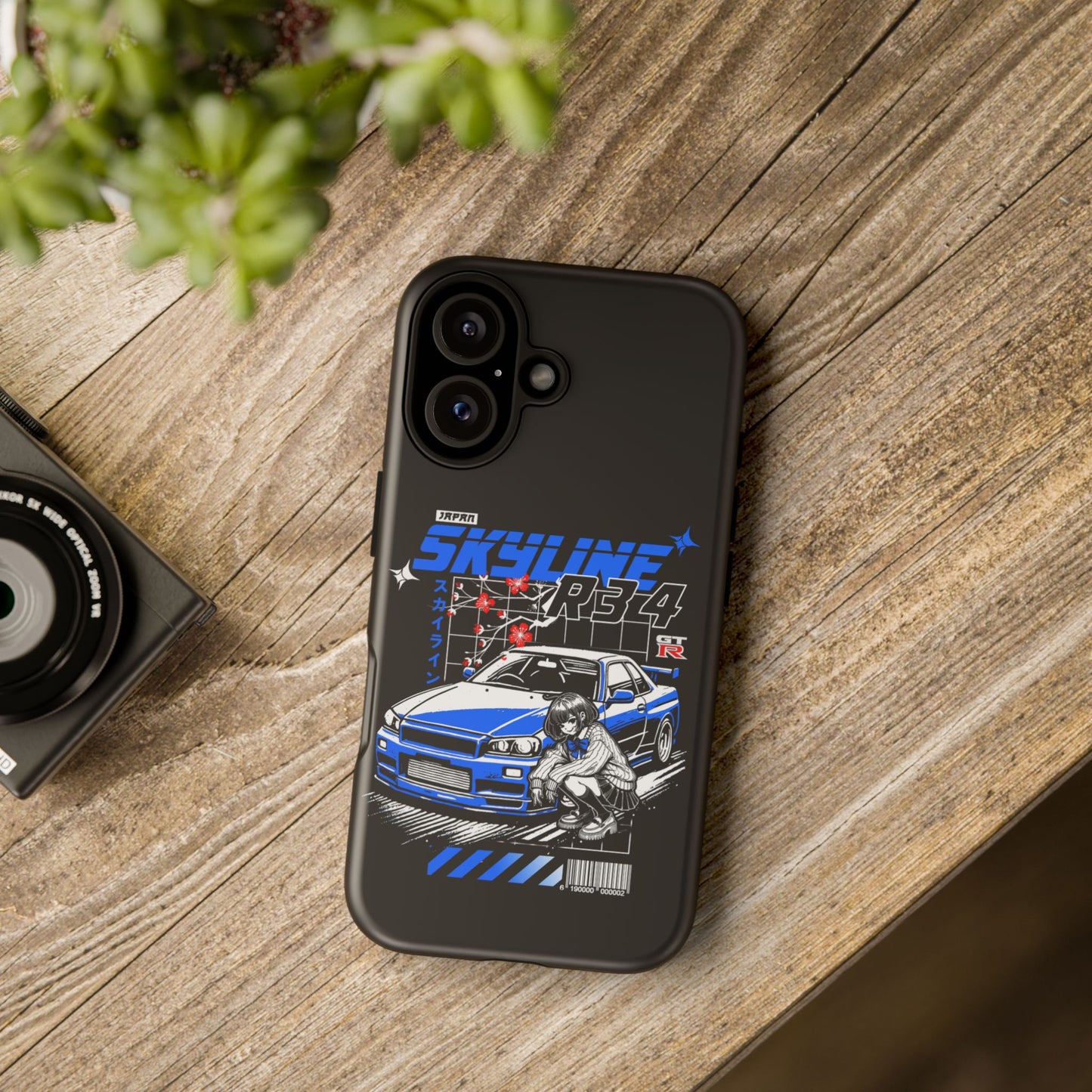 Skyline R34 Tough Case - Retro Car Art iPhone Cover