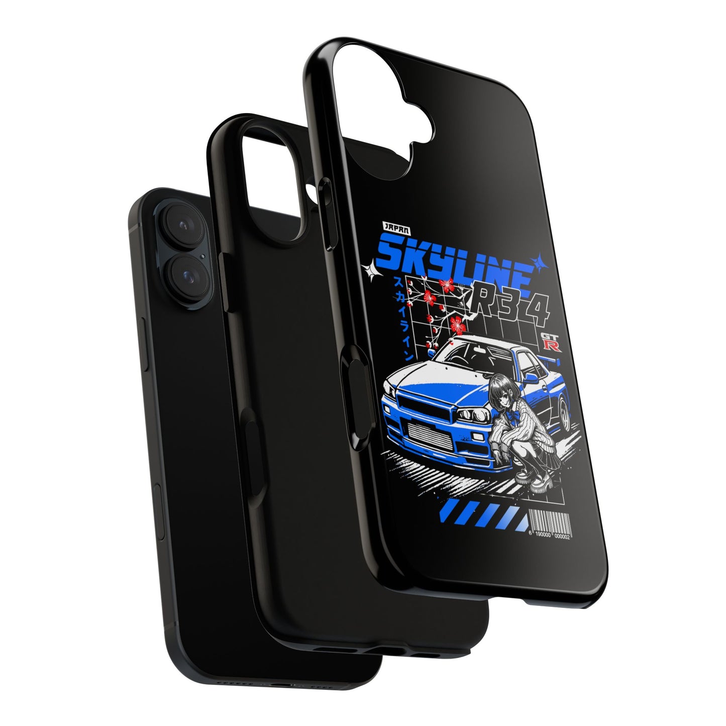 Skyline R34 Tough Case - Retro Car Art iPhone Cover