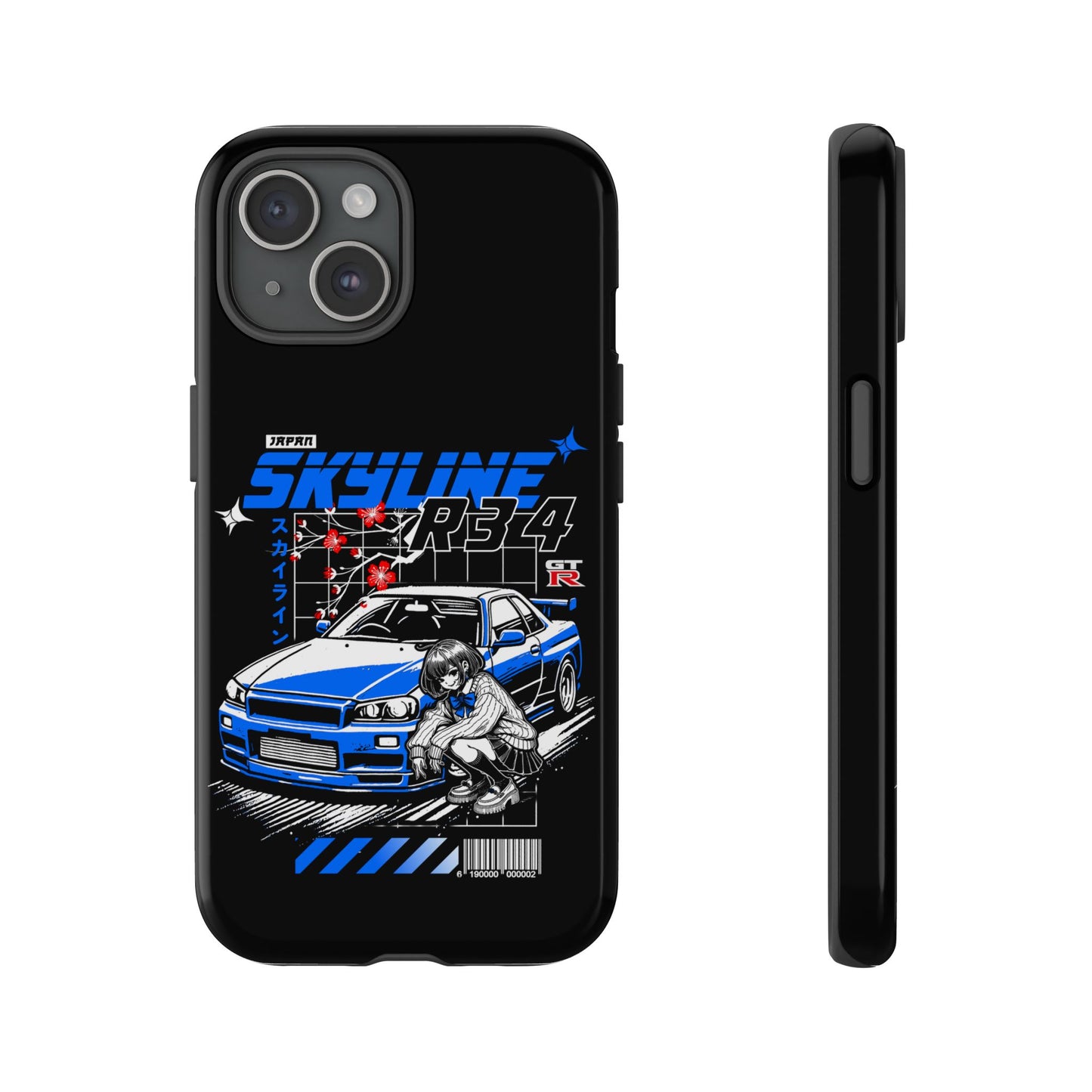 Skyline R34 Tough Case - Retro Car Art iPhone Cover