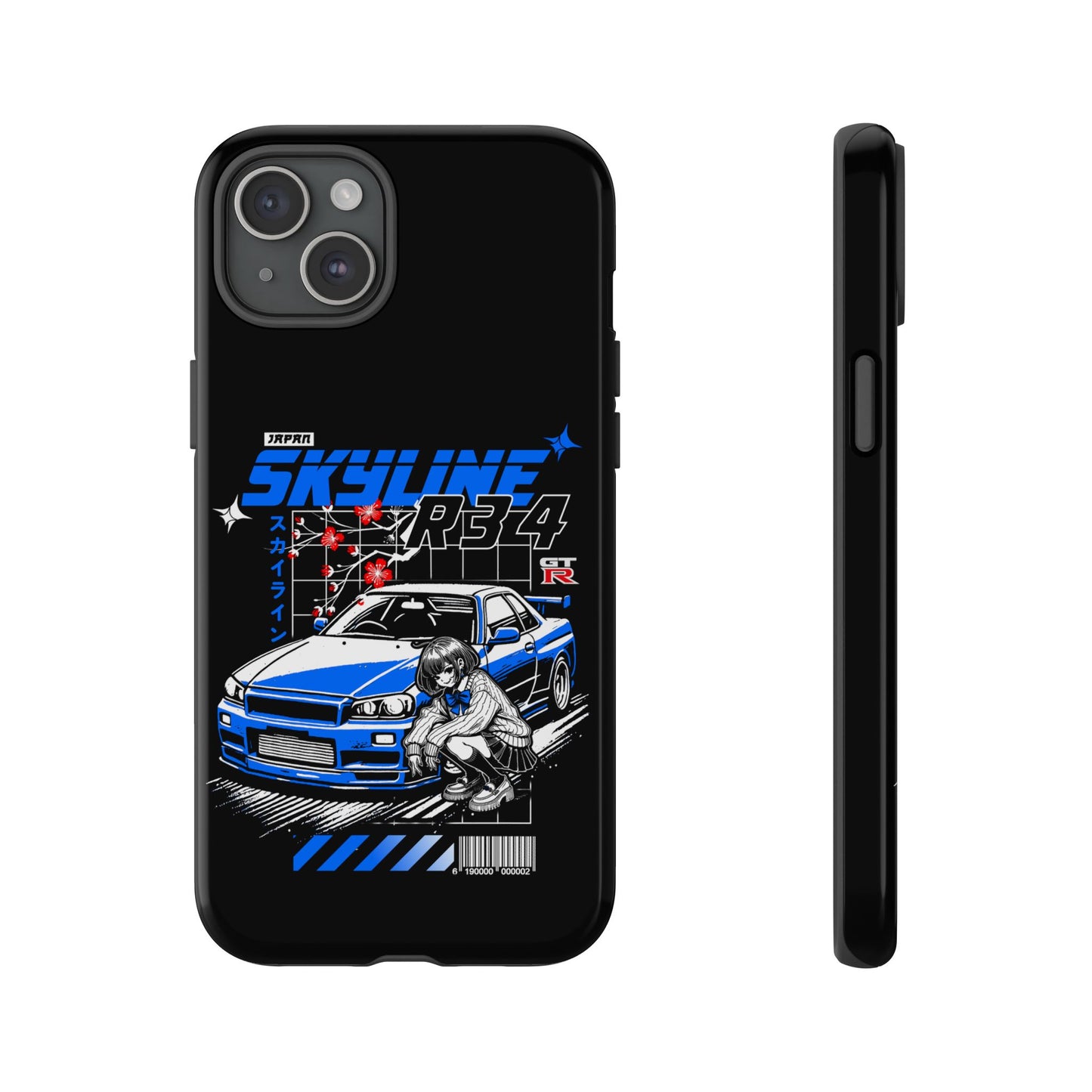 Skyline R34 Tough Case - Retro Car Art iPhone Cover