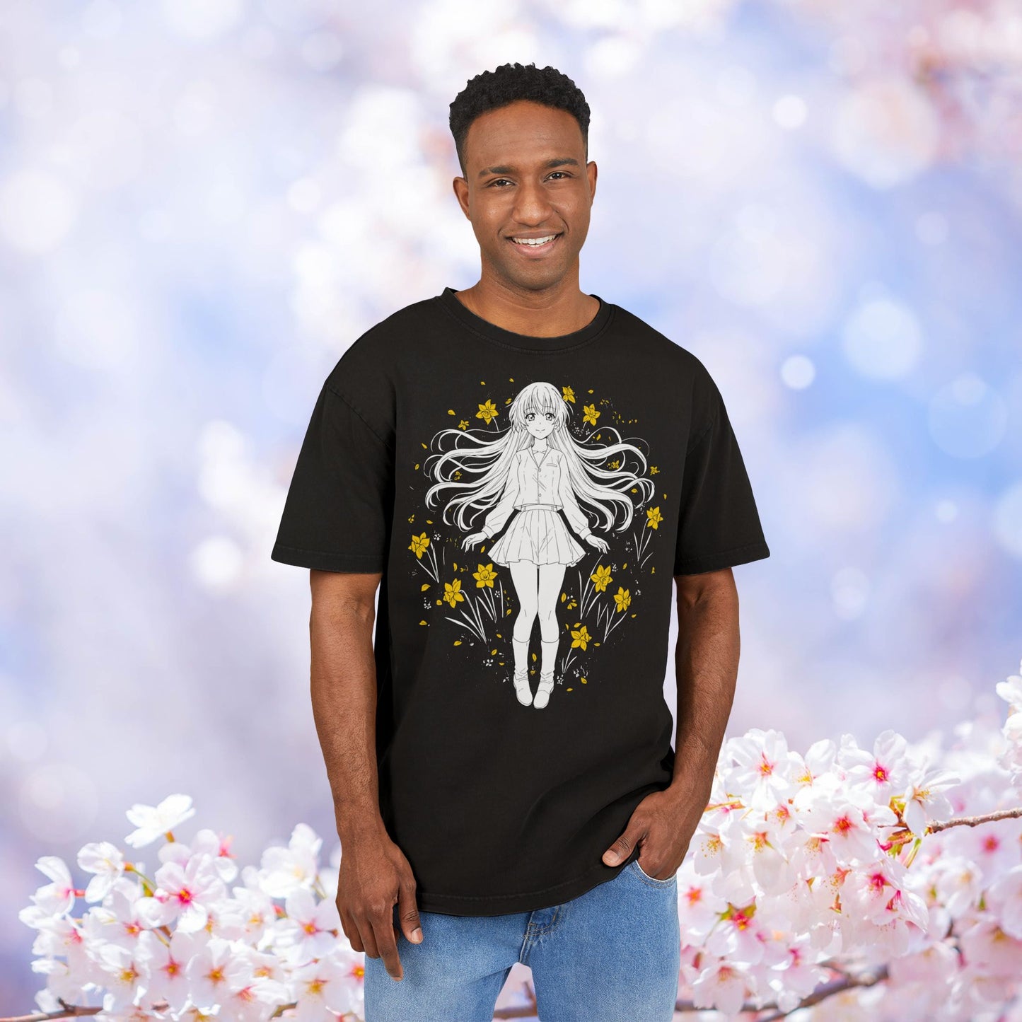 Anime Daffodils Graphic Tee Shirt