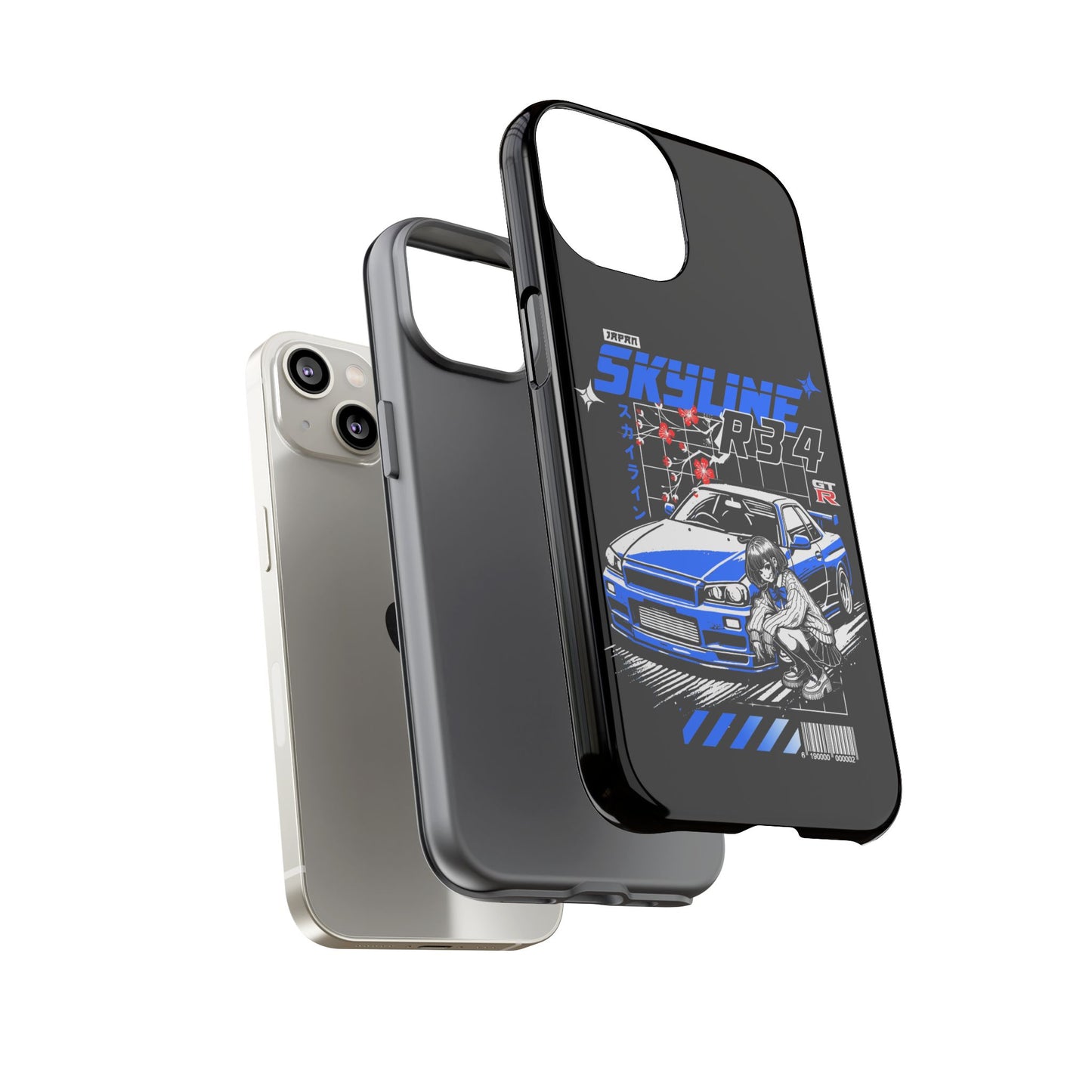 Skyline R34 Tough Case - Retro Car Art iPhone Cover