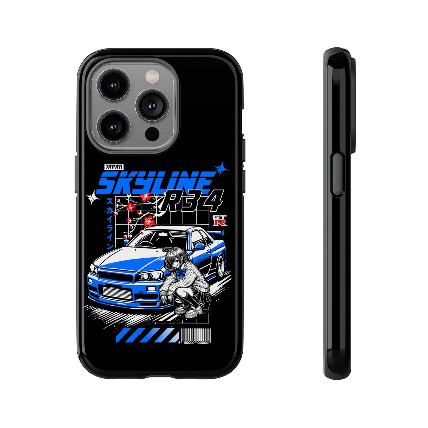 Skyline R34 Tough Case - Retro Car Art iPhone Cover