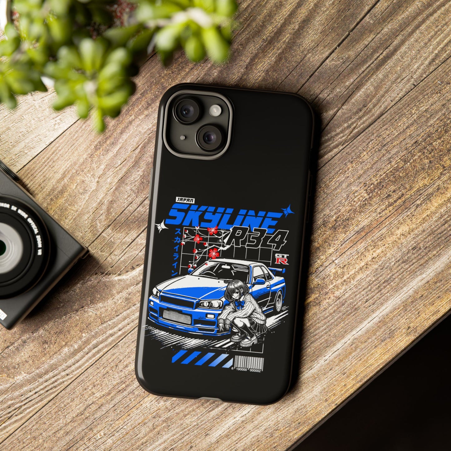 Skyline R34 Tough Case - Retro Car Art iPhone Cover