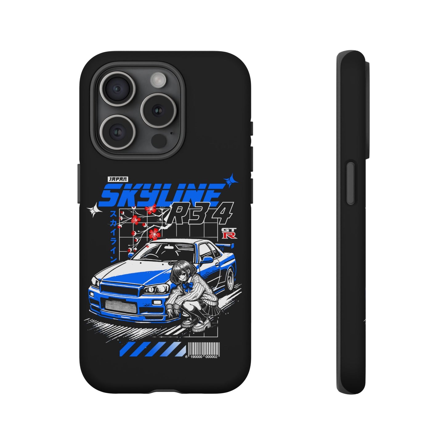 Skyline R34 Tough Case - Retro Car Art iPhone Cover