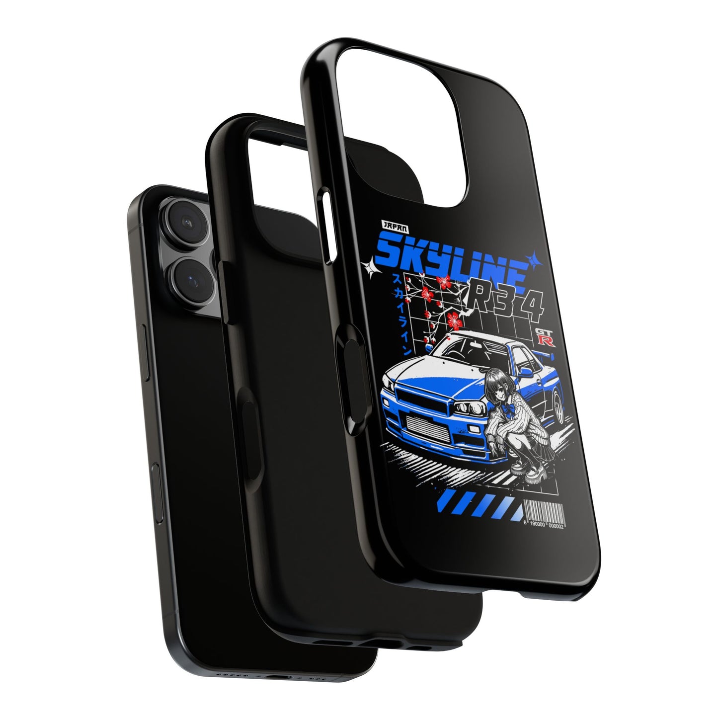 Skyline R34 Tough Case - Retro Car Art iPhone Cover