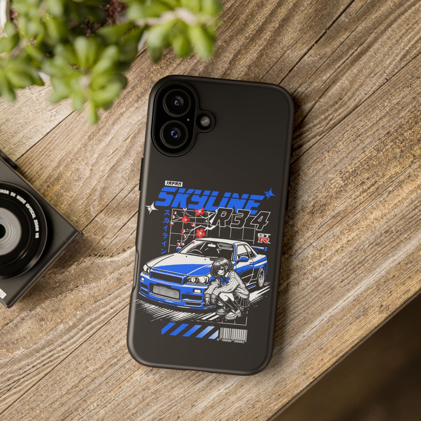 Skyline R34 Tough Case - Retro Car Art iPhone Cover