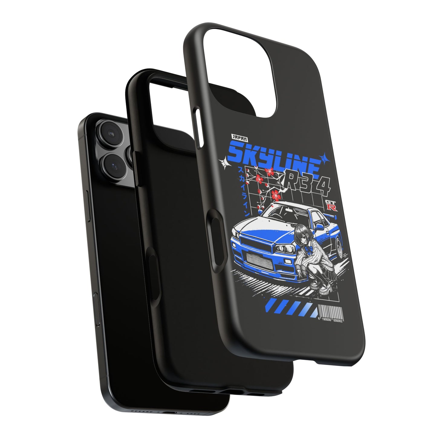 Skyline R34 Tough Case - Retro Car Art iPhone Cover