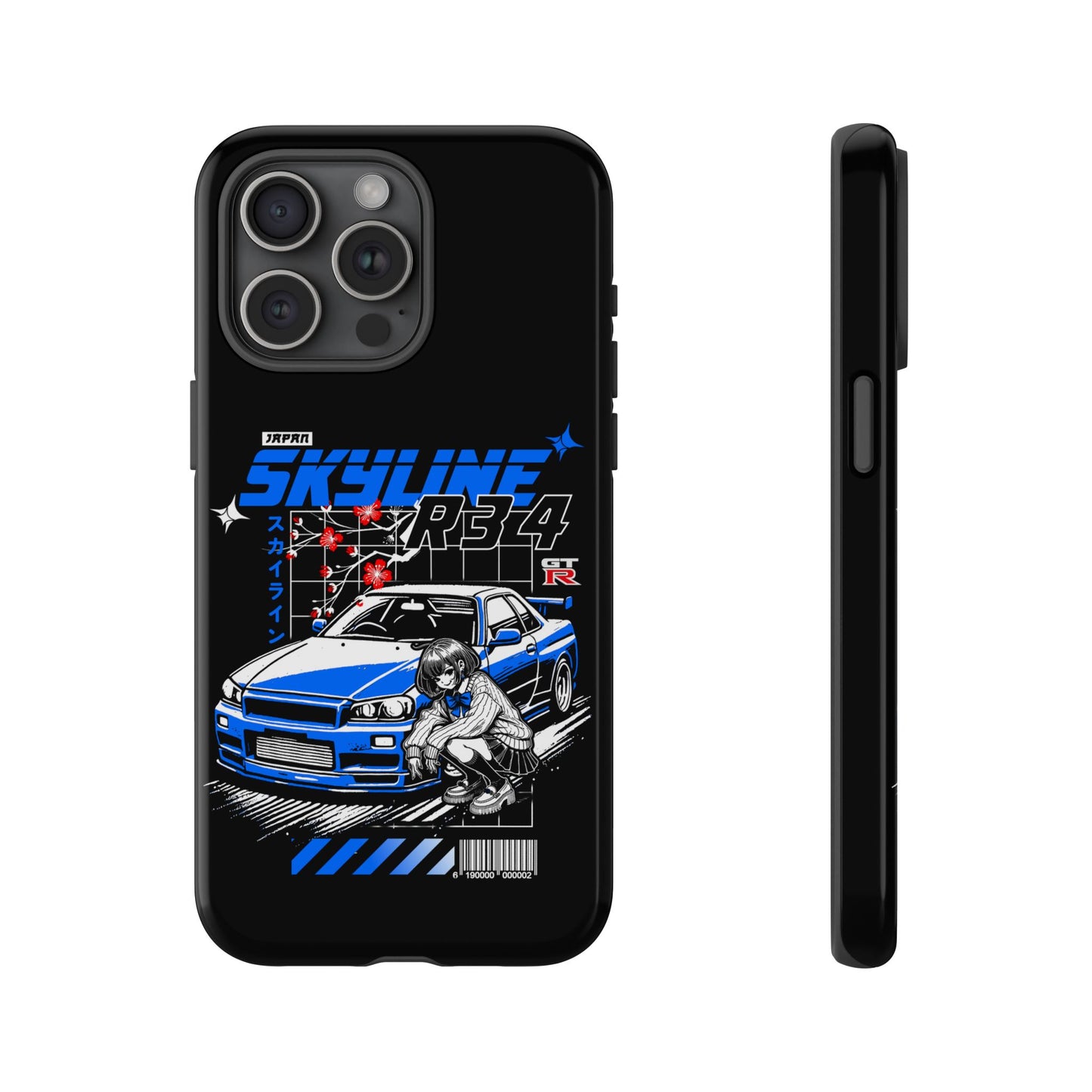 Skyline R34 Tough Case - Retro Car Art iPhone Cover