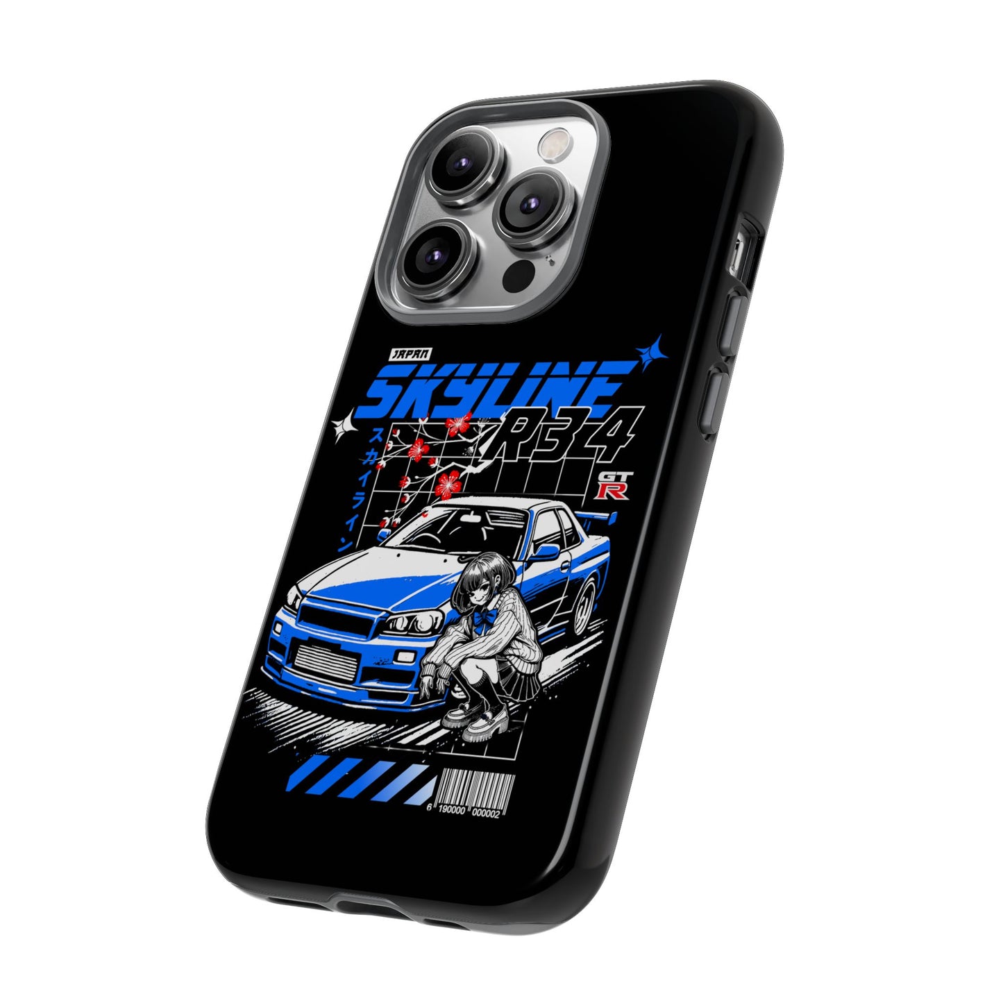 Skyline R34 Tough Case - Retro Car Art iPhone Cover