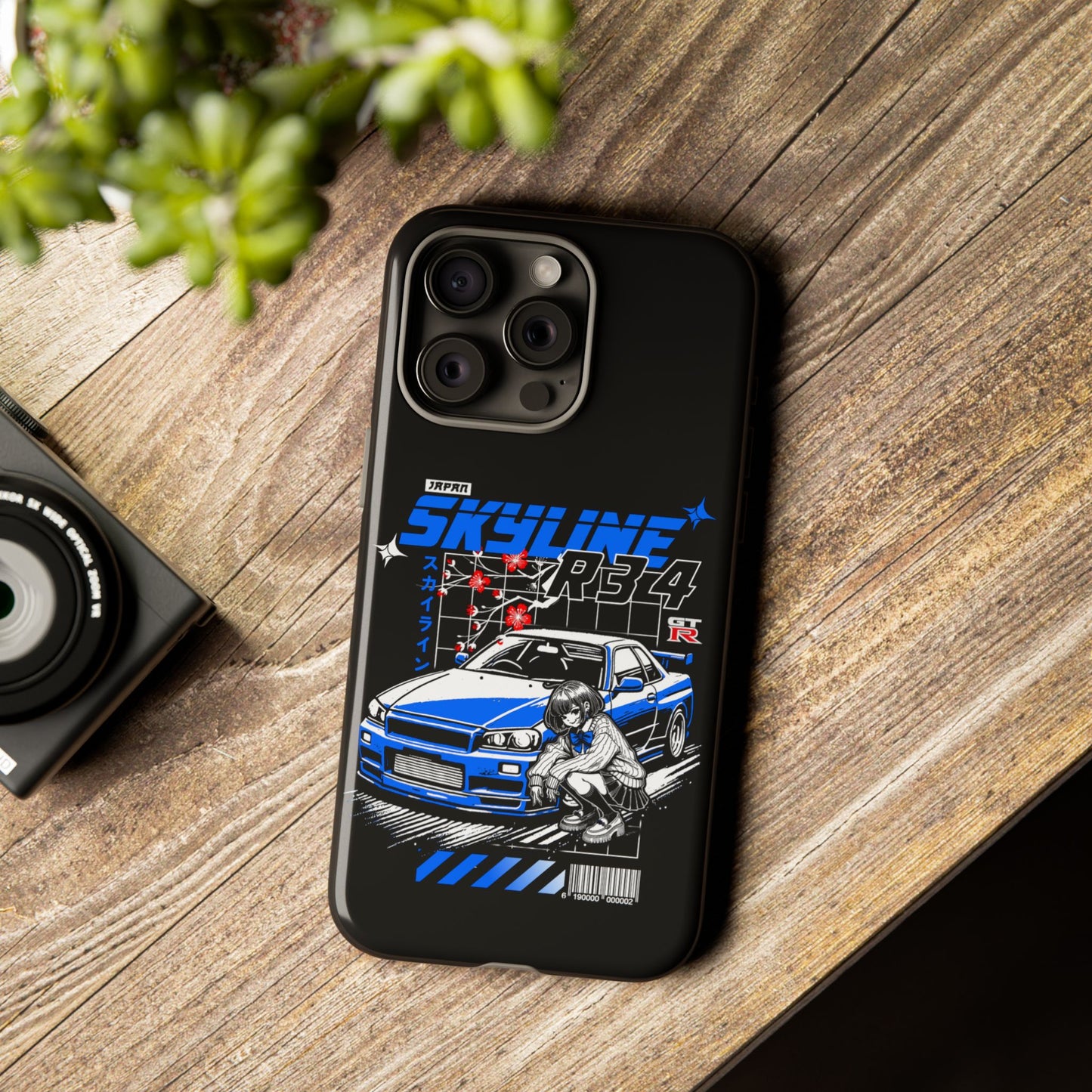 Skyline R34 Tough Case - Retro Car Art iPhone Cover