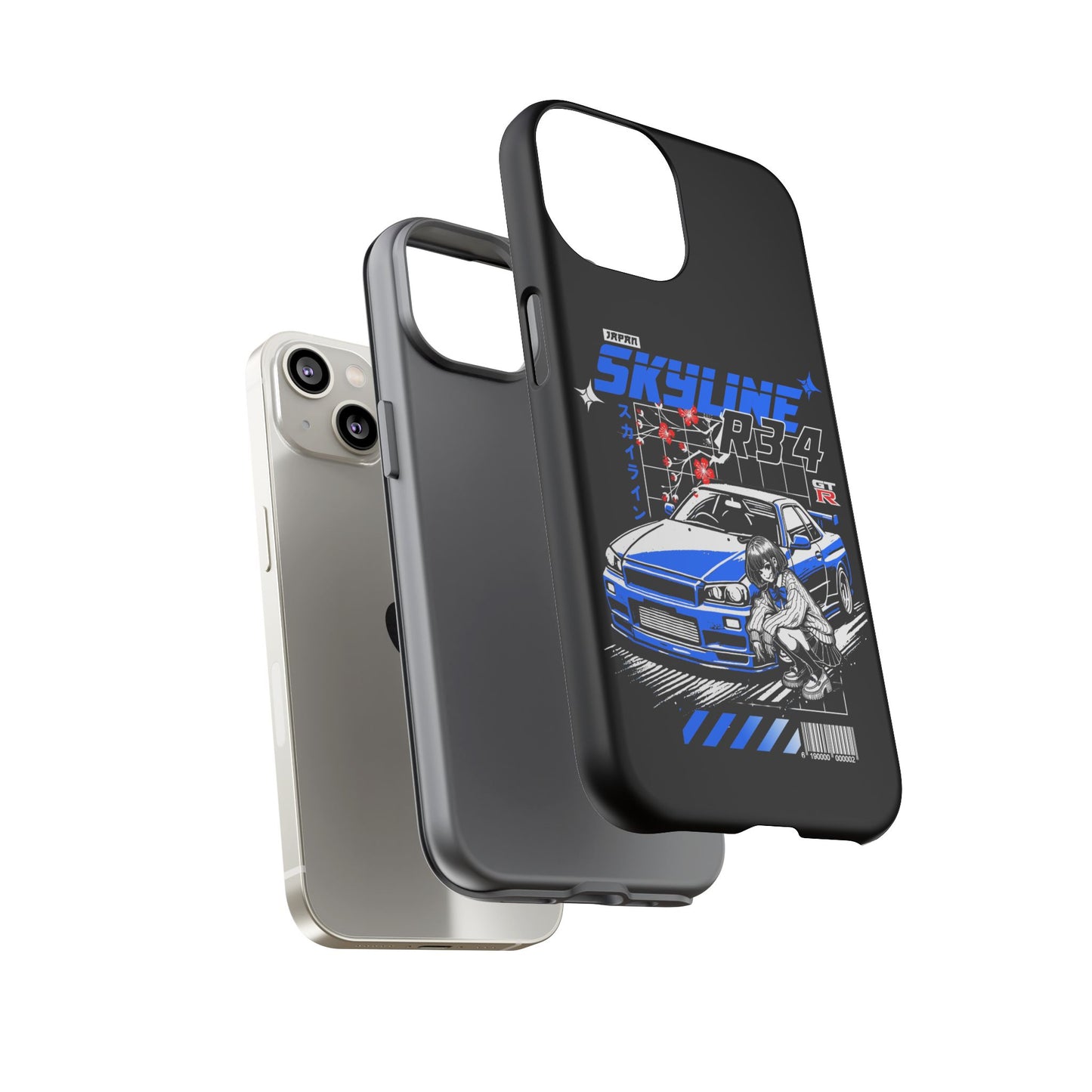 Skyline R34 Tough Case - Retro Car Art iPhone Cover