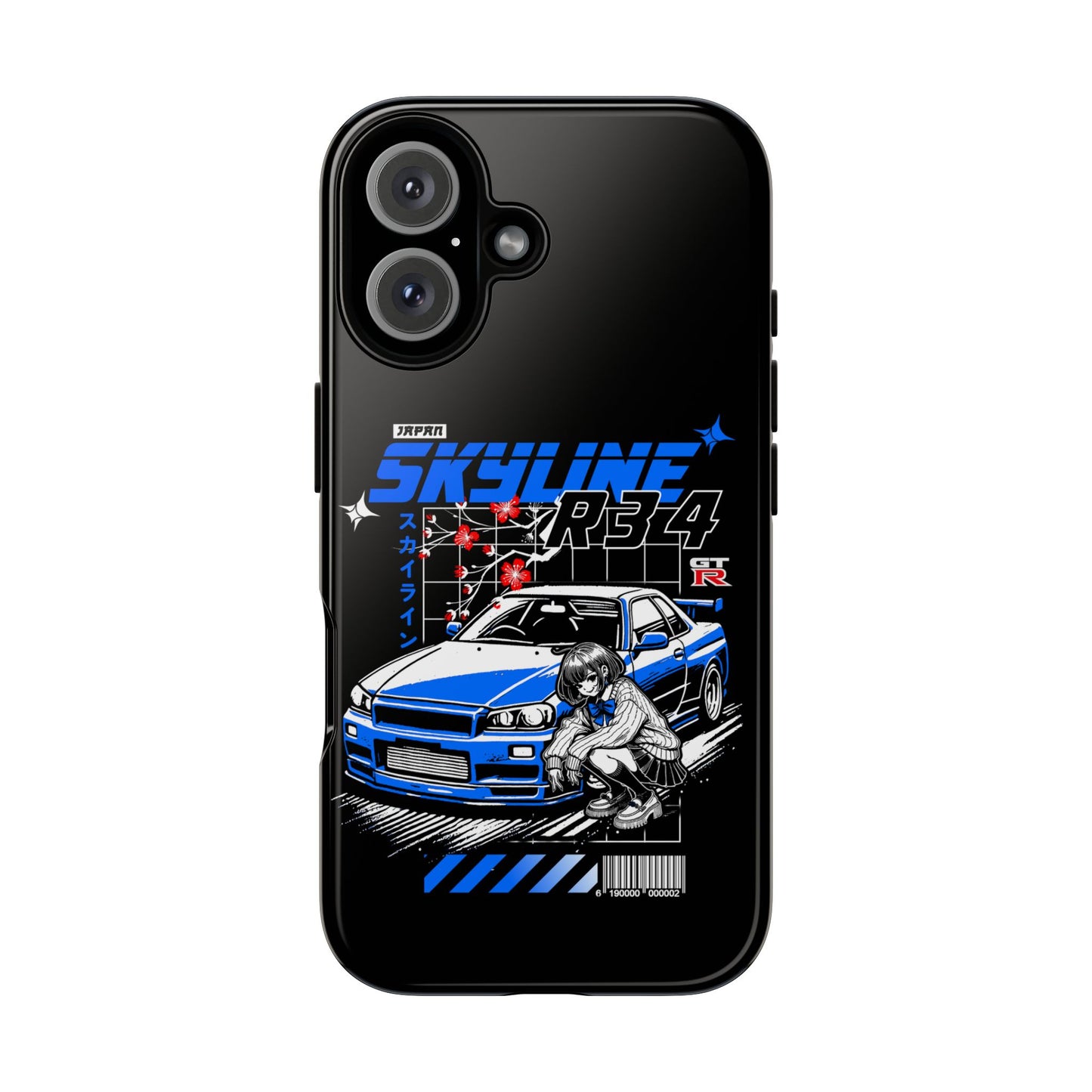 Skyline R34 Tough Case - Retro Car Art iPhone Cover