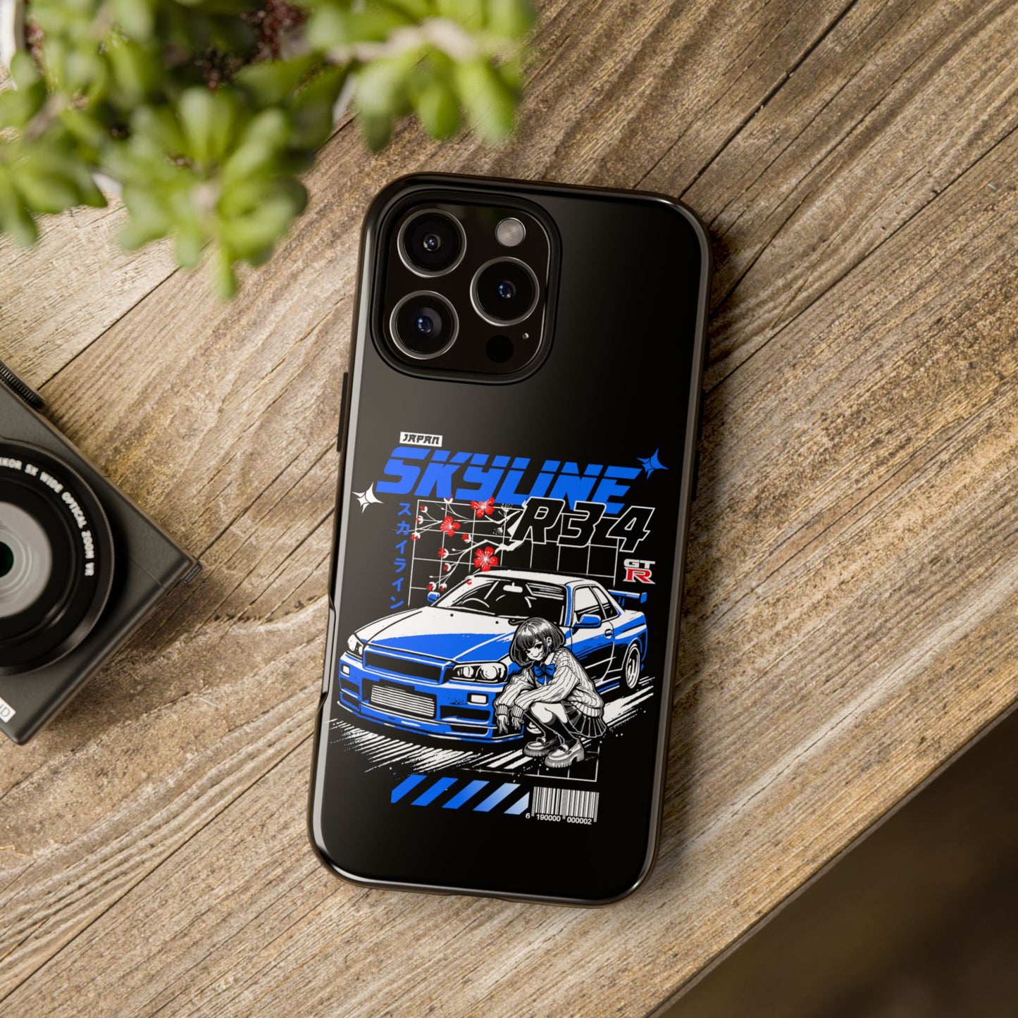 Skyline R34 Tough Case - Retro Car Art iPhone Cover