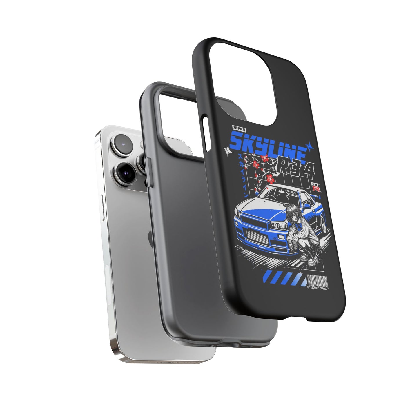 Skyline R34 Tough Case - Retro Car Art iPhone Cover