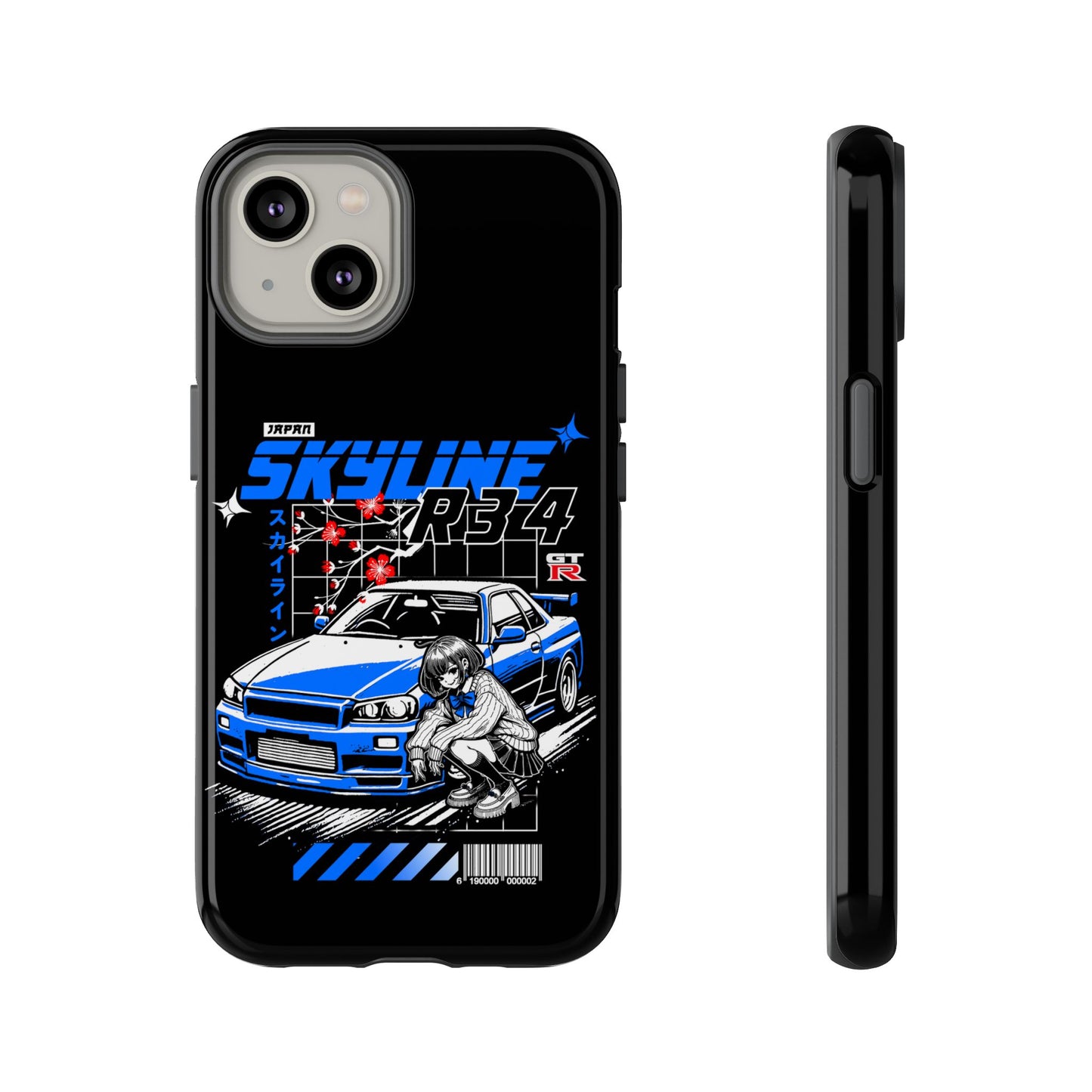 Skyline R34 Tough Case - Retro Car Art iPhone Cover